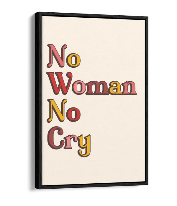 "NO WOMAN NO CRY" BOB MARLEY HOME LOVE QUOTE -FLOAT EFFECT CANVAS ART PRINT
