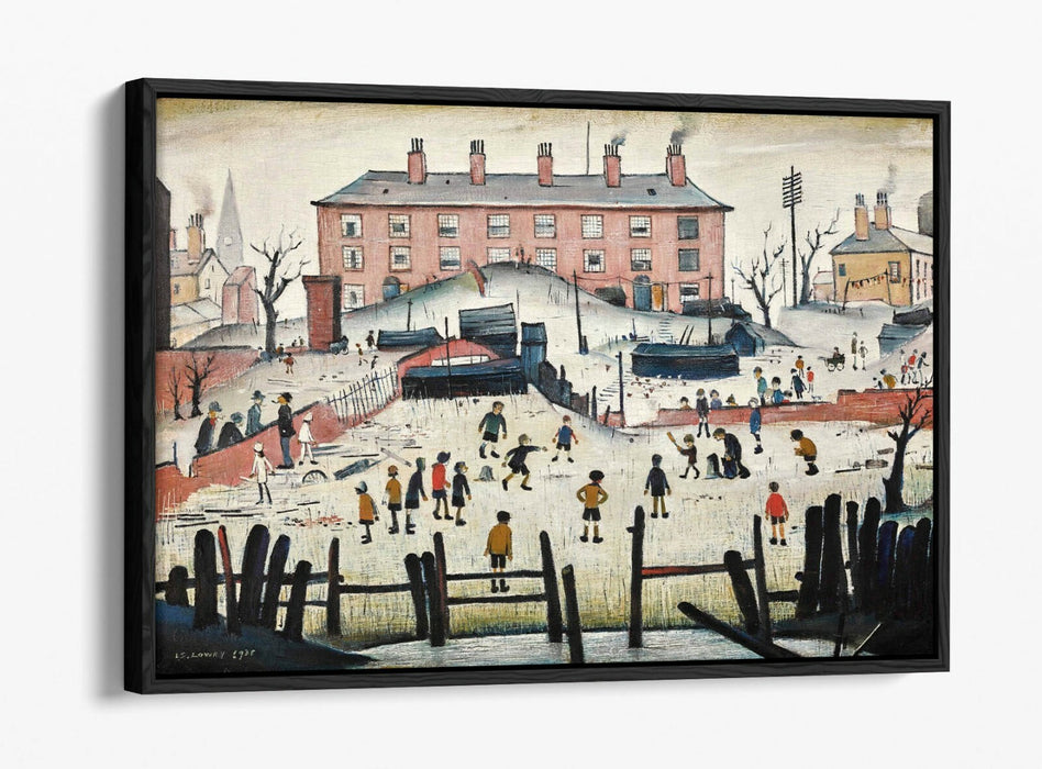 LS LOWRY CRICKET MATCH -FLOAT EFFECT CANVAS WALL ART PIC PRINT GRAFFITI- RED