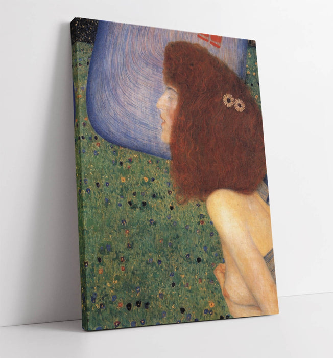 GUSTAV KLIMT, GIRL WITH BLUE VEIL -CANVAS WALL ART PICTURE PRINT PAINTING