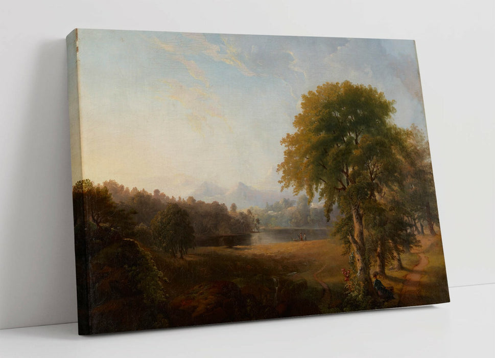 ROBERT S DUNCANSON, UNTITLED LANDSCAPE -CANVAS WALL ART PRINT ARTWORK FRAMED
