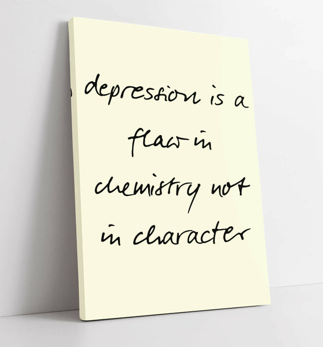 "DEPRESSION IS NOT A FLAW" POSITIVITY QUOTE SOGAN -CANVAS WALL ART PICTURE PRINT