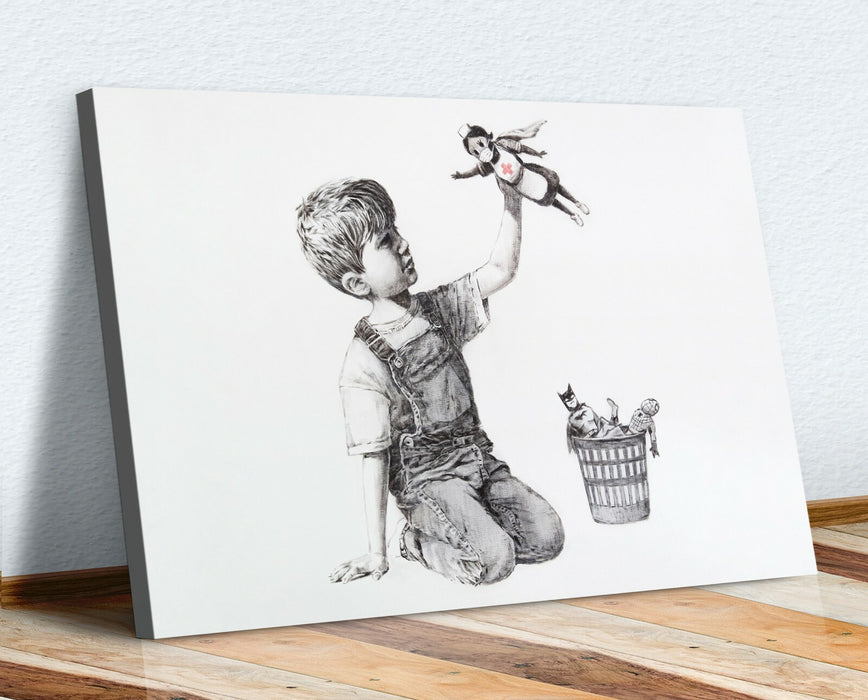 BANKSY GAME CHANGER SUPER NURSE CANVAS WALL ART PRINT ARTWORK GRAFFITI LND