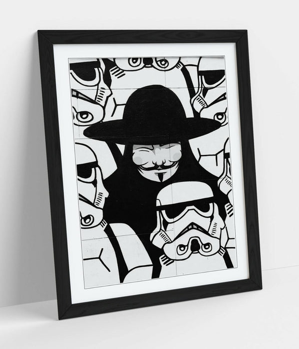 GUY FAWKES STORMTROOPERS GRAFFITI -ART FRAMED POSTER PICTURE PRINT ARTWORK-