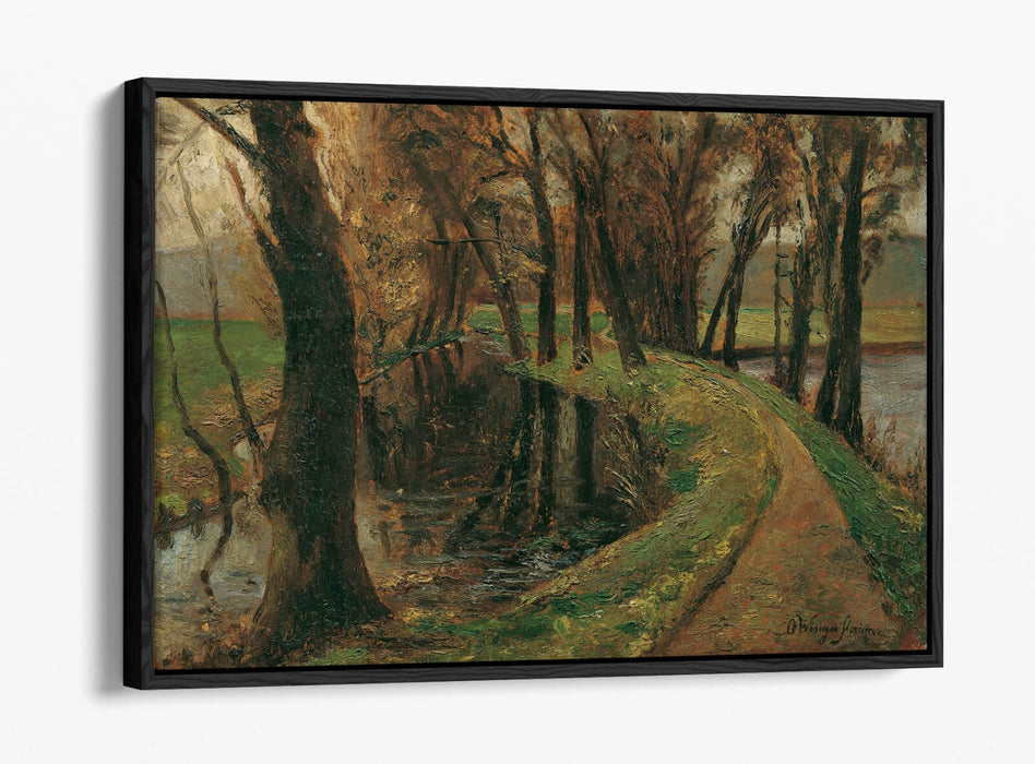 OLGA WISINGER-FLORIAN, AVENUE AT THE POND-FLOAT EFFECT CANVAS WALL ART PIC PRINT