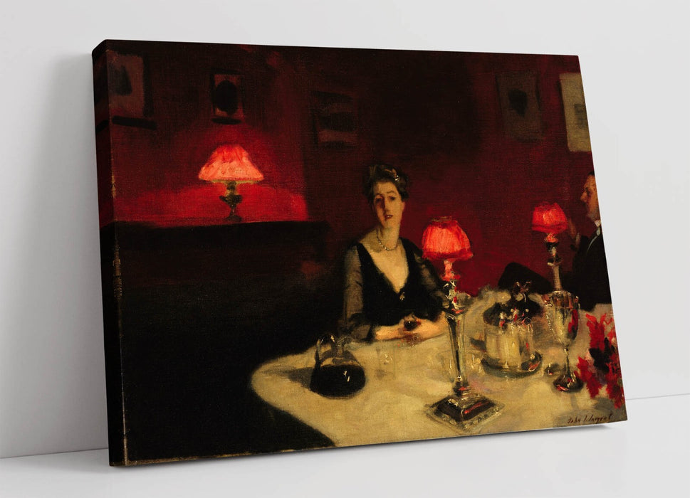 JOHN SINGER SARGENT, A DINNER TABLE AT NIGHT -CANVAS WALL ARTWORK PIC PRINT