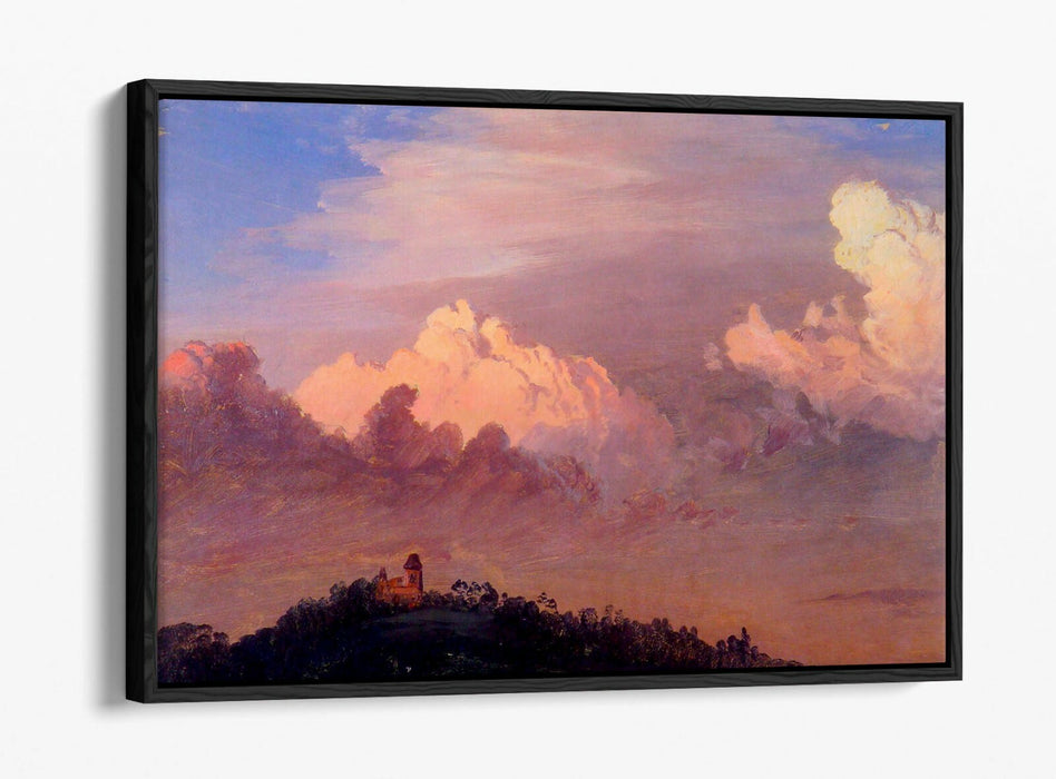 FREDERIC EDWIN CHURCH, CLOUDS OVER OLANA -FLOAT EFFECT CANVAS WALL ART PRINT ART