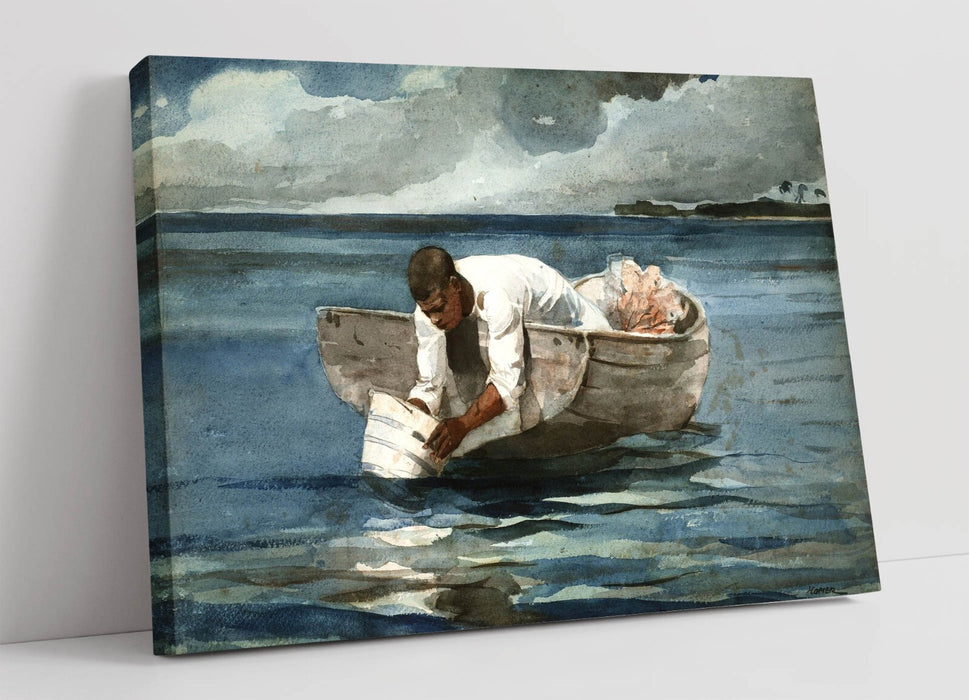 WINSLOW HOMER, THE WATER FAN -CANVAS WALL ARTWORK PIC PRINT