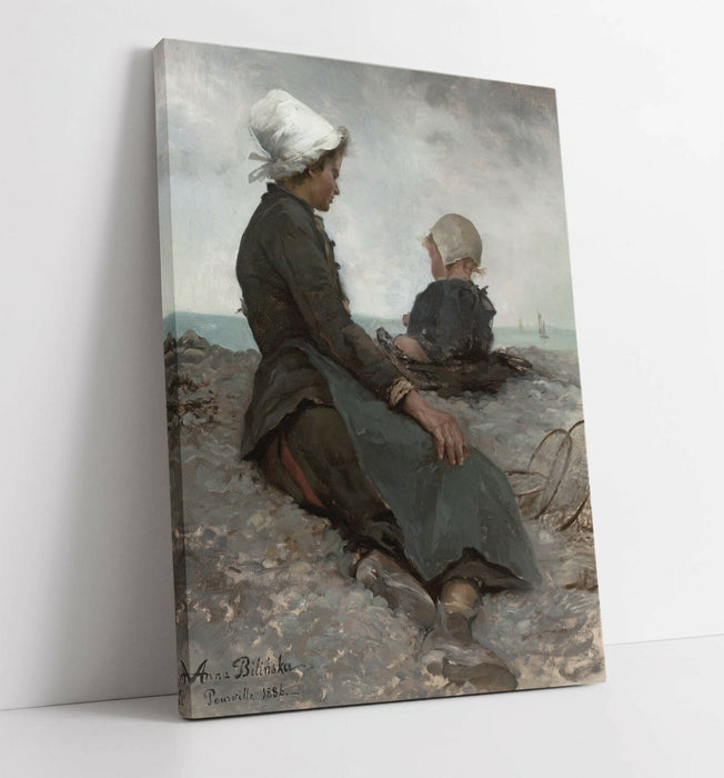 ANNA BILINSKA, AT THE SEASHORE -CANVAS WALL ART PICTURE PRINT ARTWORK- PAINTING