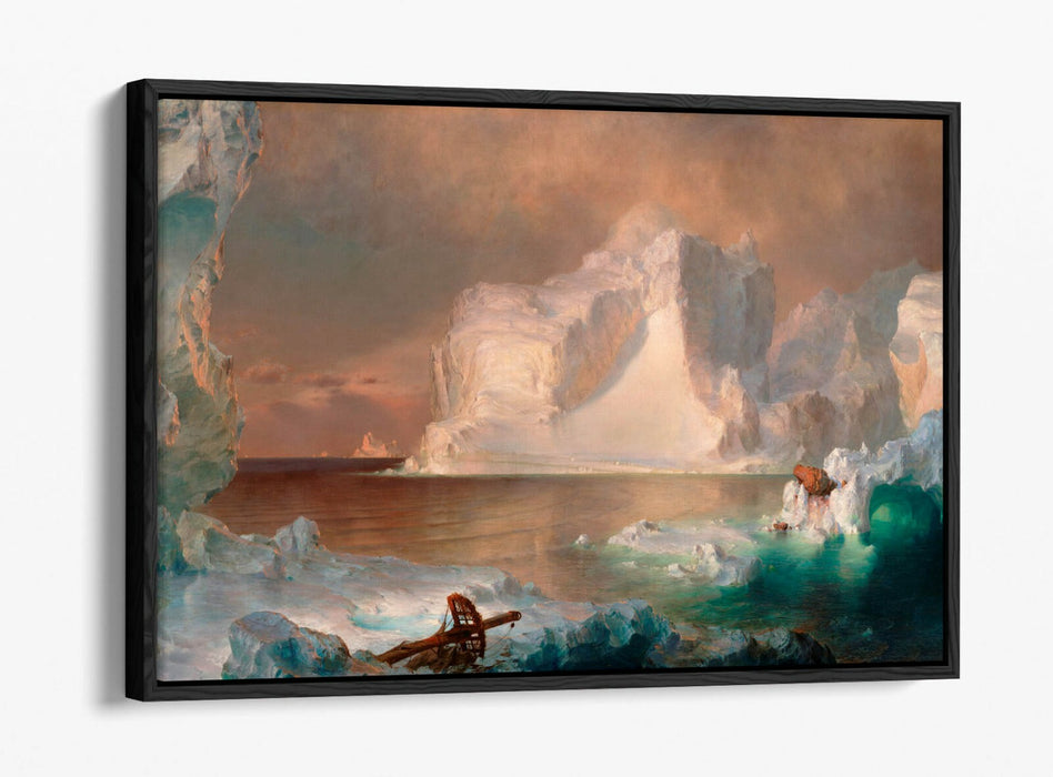 FREDERIC EDWIN CHURCH, THE ICEBERGS -FLOAT EFFECT CANVAS WALL ART PRINT ART
