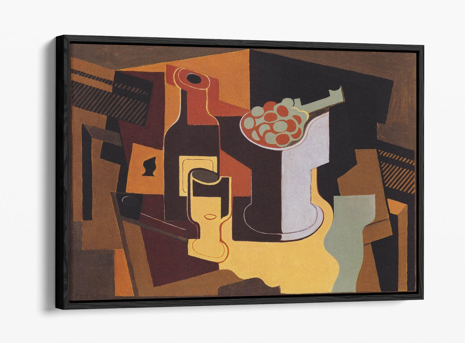 JUAN GRIS, BOTTLE AND FRUIT BOWL -FLOAT EFFECT CANVAS WALL ART PRINT