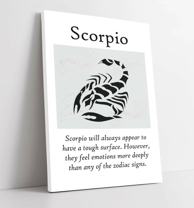 SCORPIO STAR SIGN ZODIAC ASTROLOGY QUOTE SLOGAN -CANVAS WALL ART PICTURE PRINT
