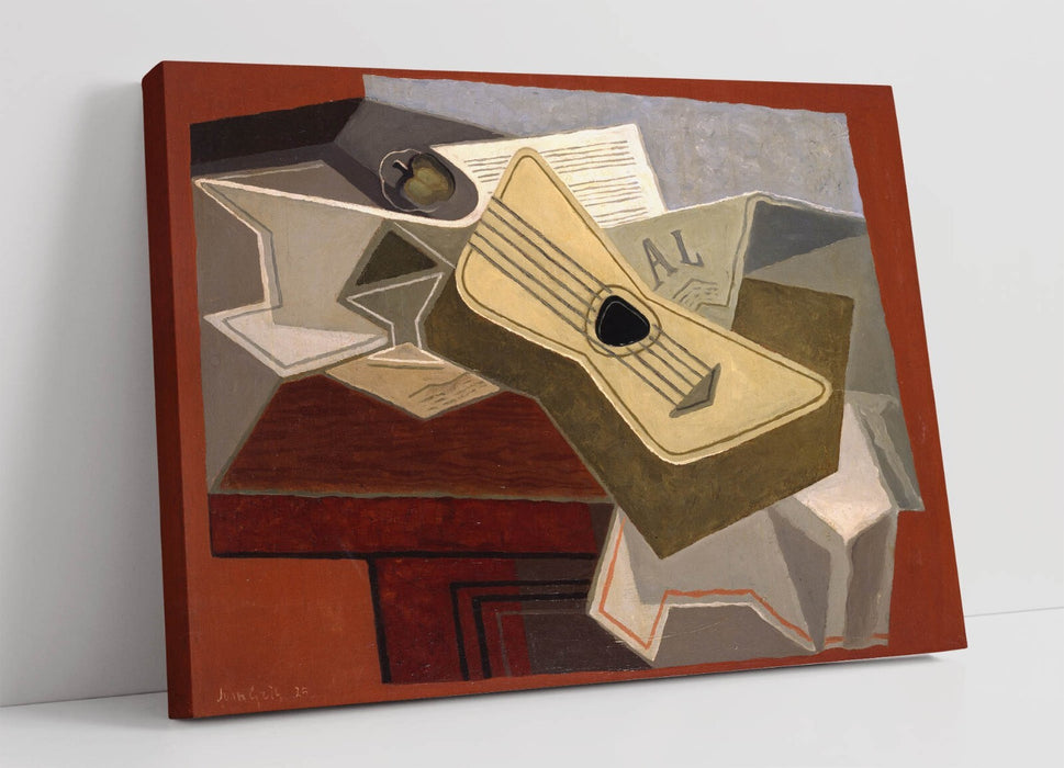 JUAN GRIS, GUITAR AND NEWSPAPER -CANVAS WALL ARTWORK PICTURE PRINT