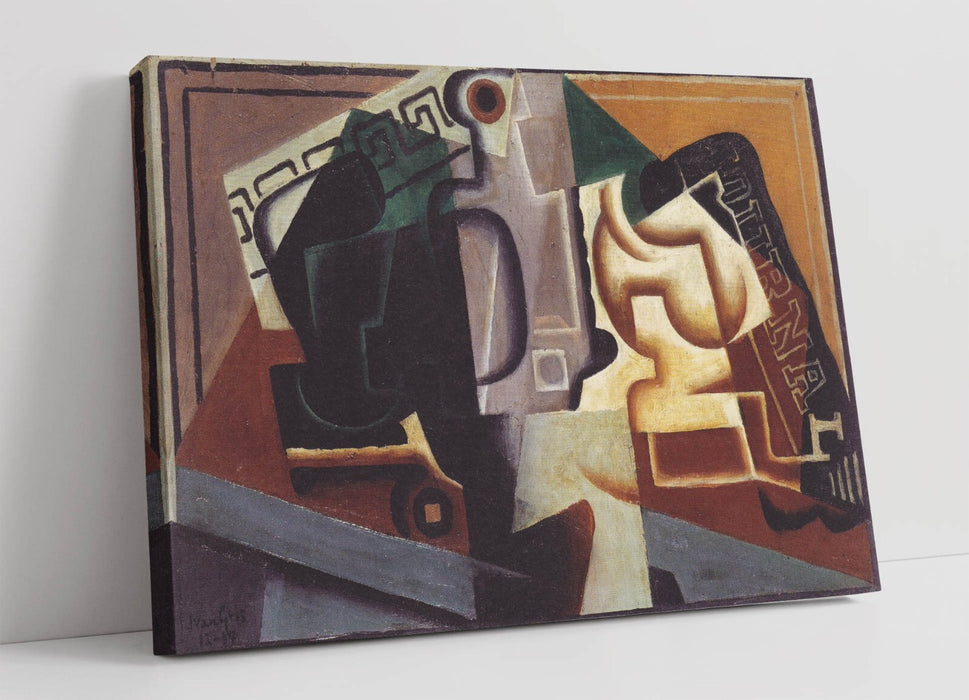 JUAN GRIS, GLASS AND CARAFE -CANVAS WALL ARTWORK PICTURE PRINT