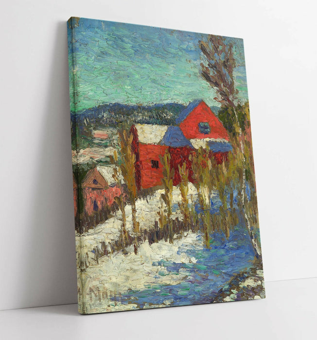 KONRAD MAGI, LANDSCAPE WITH HOUSES -CANVAS WALL ART PRINT ARTWORK DEEP FRAME