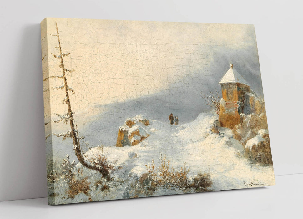 REMIGIUS ADRIANUS HAANEN, WINTER LANDSCAPE -CANVAS WALL ART ARTWORK PRINT