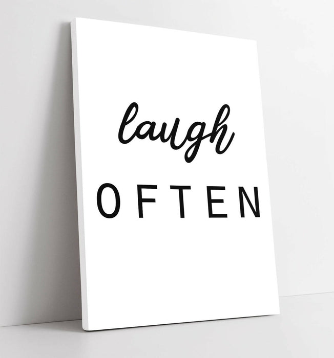 "LAUGH OFTEN" POSITIVITY QUOTE SLOGAN HOME -CANVAS WALL ART PICTURE PRINT