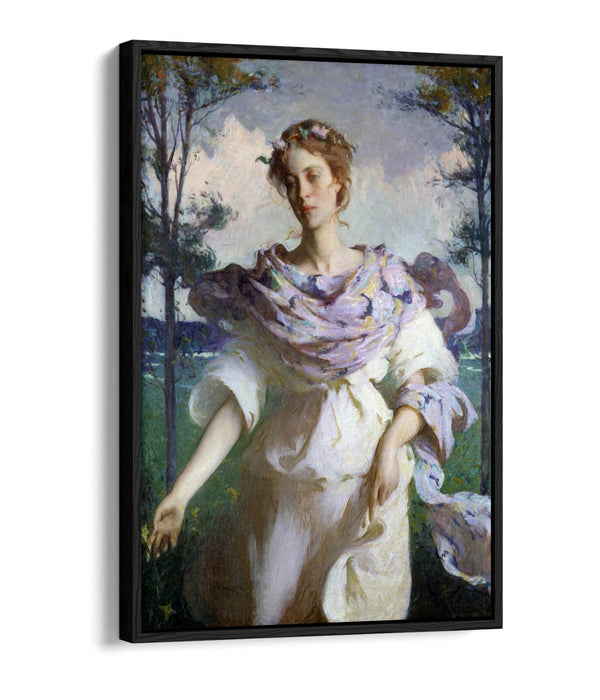 FRANK W. BENSON, SUMMER -FLOAT EFFECT CANVAS WALL ART PICTURE PRINT