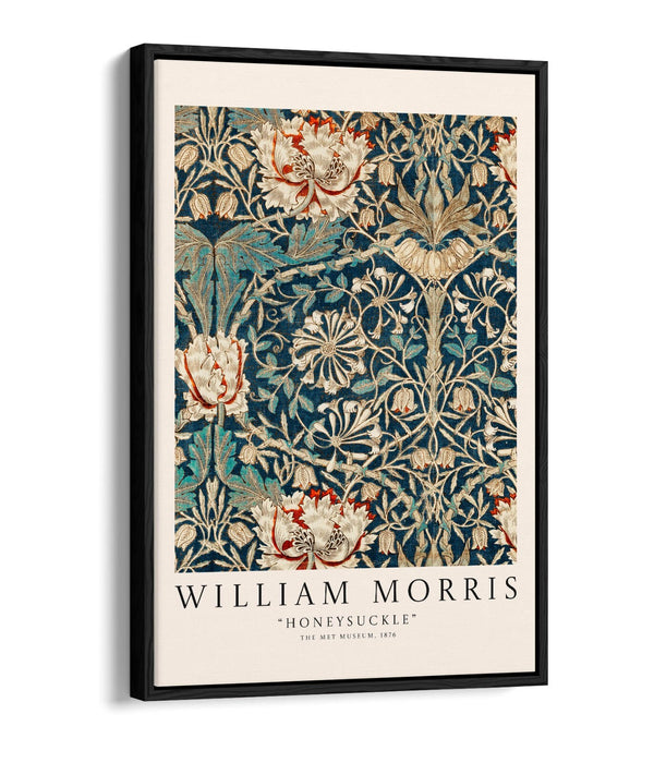 WILLIAM MORRIS 'HONEYSUCKLE' PLANT DECOR FLOAT EFFECT CANVAS ART PRINT