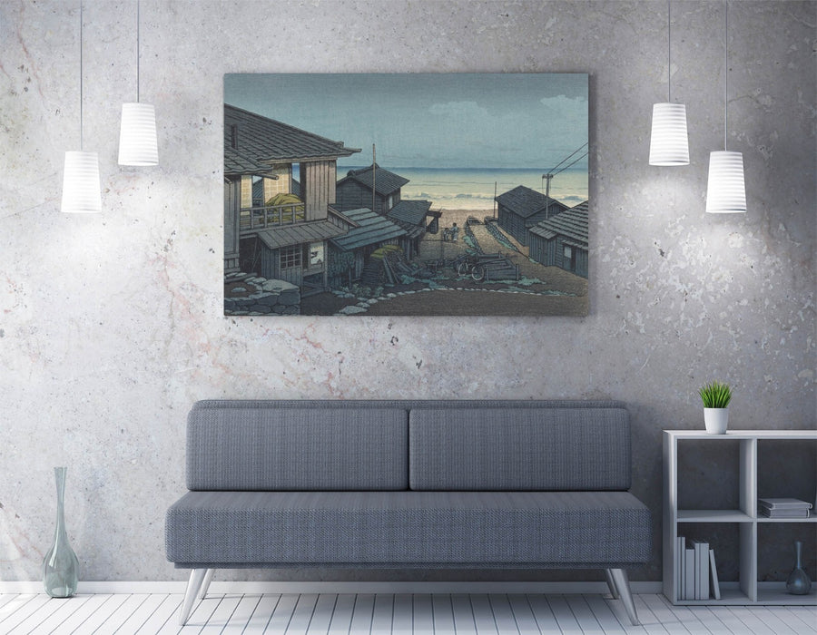 Canvas Wall Art - Kawase Hasui Cloudy Day at Mizuki | Handmade Japanese Art Print
