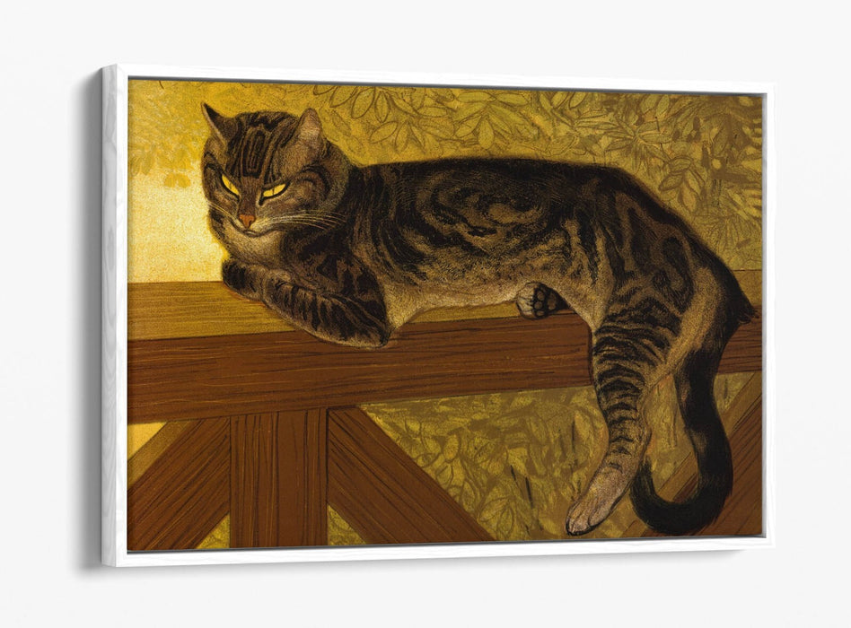 THEOPHILE STEINLEN, CAT ON A BALUSTRADE -FLOAT EFFECT CANVAS WALL ART PIC PRINT