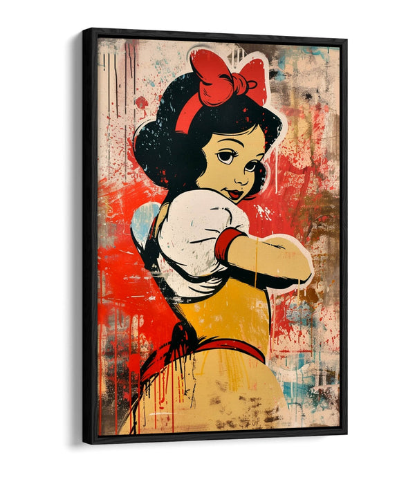 Float Effect Canvas Art – Red Splash Graffiti Home Decor with Stylish Float Frame