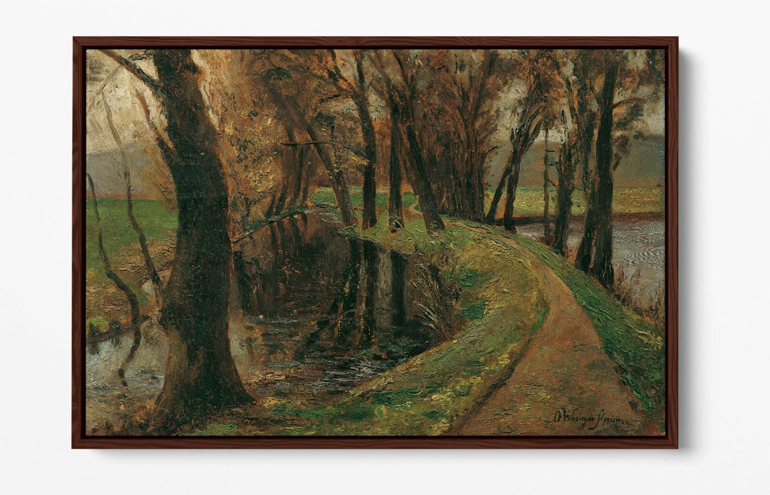 OLGA WISINGER-FLORIAN, AVENUE AT THE POND-FLOAT EFFECT CANVAS WALL ART PIC PRINT