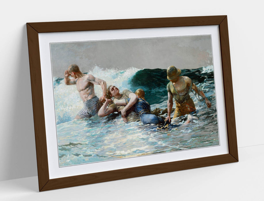 Framed Wall Art - Winslow Homer Undertow Poster Print on Matte Paper, Ready to Hang