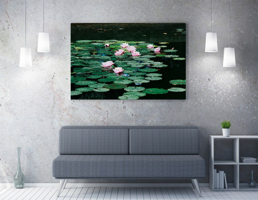 WATERLILIES FLORAL PHOTOGRAPHY -CANVAS WALL ART PRINT ARTWORK 30MM DEEP FRAMED