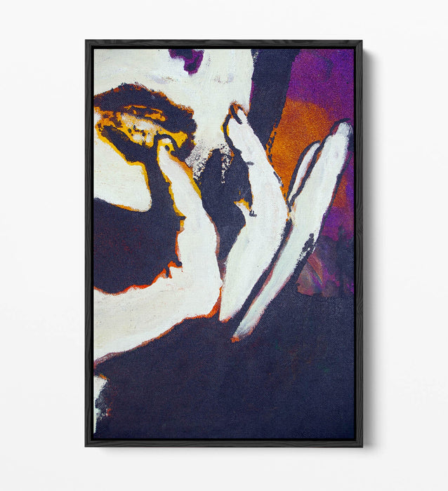 Canvas Wall Art – Abstract Lips Graffiti Print | Float Effect Frame, Handmade UK