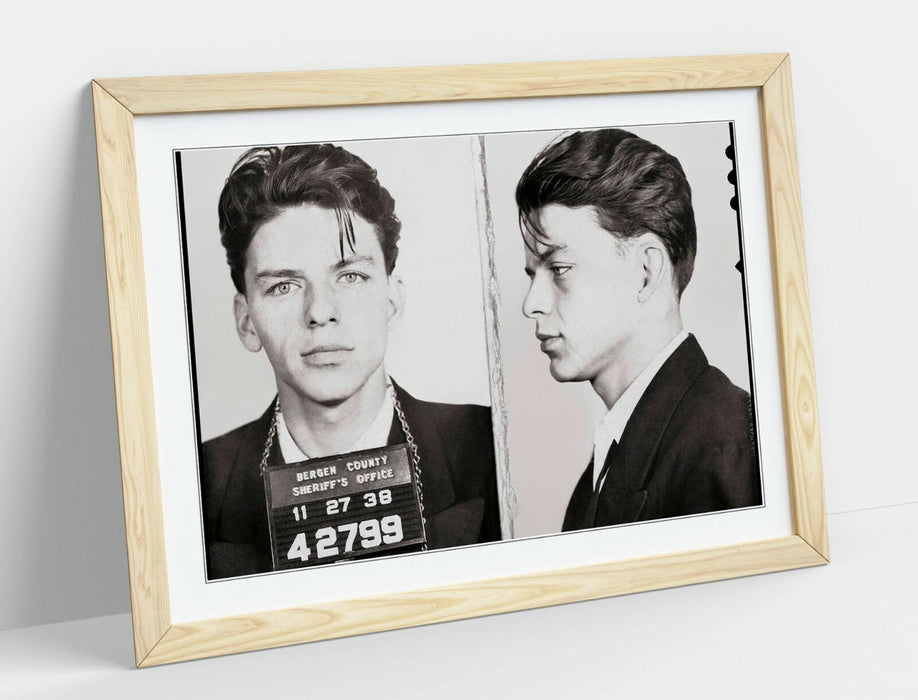 FRANK SINATRA MUGSHOT 2 -ART FRAMED POSTER PICTURE PRINT ARTWORK- BLACK & WHITE