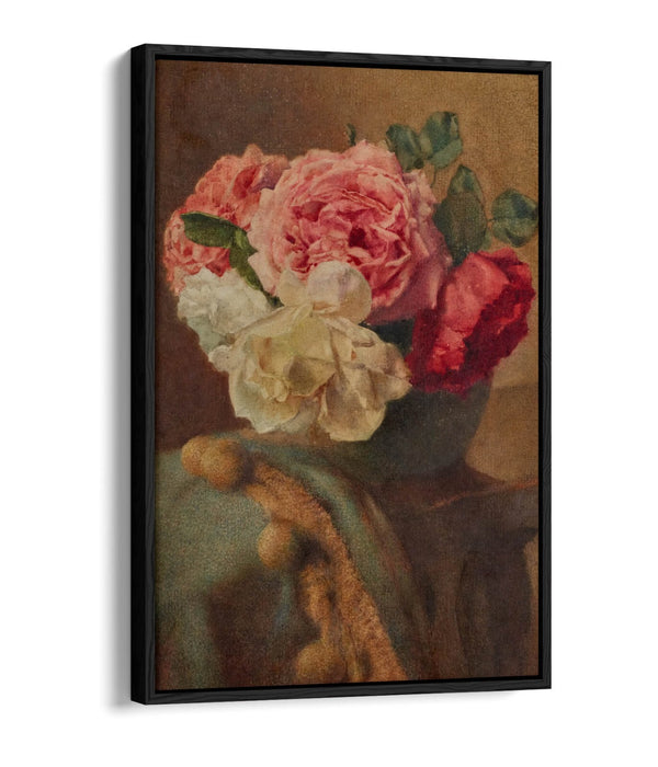 Float Effect Canvas Art - William John Wainwright Roses Floral Print on Premium Frame