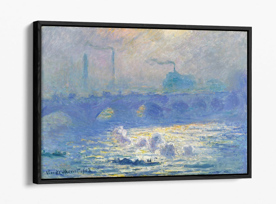 Float Effect Canvas Art – Monet Waterloo Bridge Art Print | Premium Varnish Finish