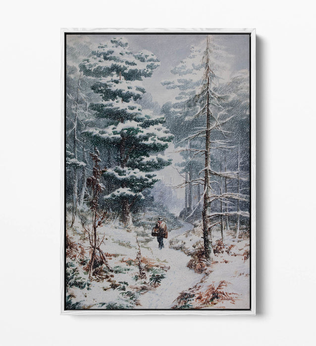 ELIJAH WALTON, REDNAL WOOD IN WINTER -FLOAT EFFECT CANVAS WALL ART PRINT