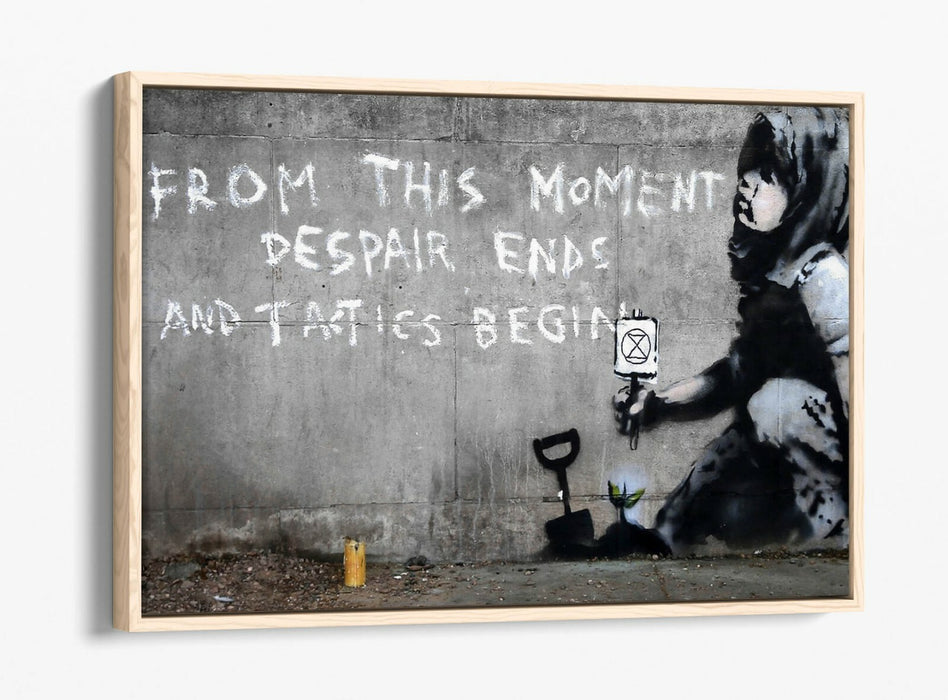BANKSY EXTINCTION REBELLION STREET ART -FLOAT EFFECT CANVAS WALL ART PIC PRINT-