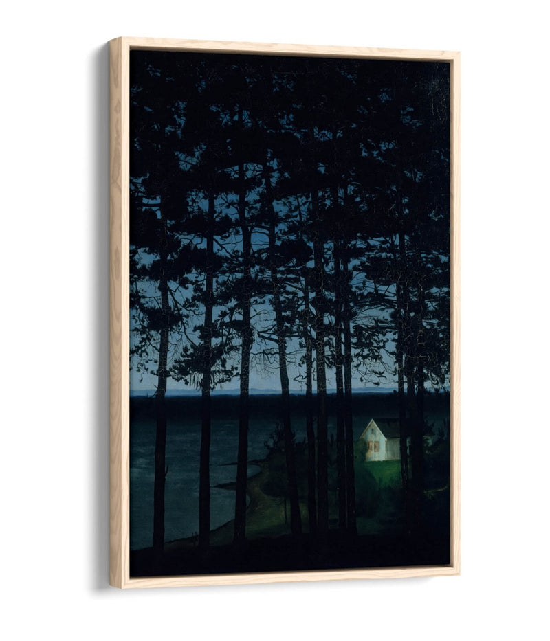 Canvas Wall Art Print - Harald Sohlberg Fisherman's Cottage | Float Effect, Handmade UK