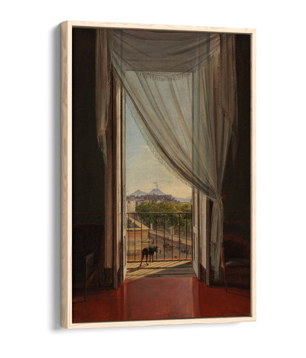 FRANZ LUDWIG CATEL, VIEW OF NAPLES -FLOAT EFFECT CANVAS WALL ART PRINT