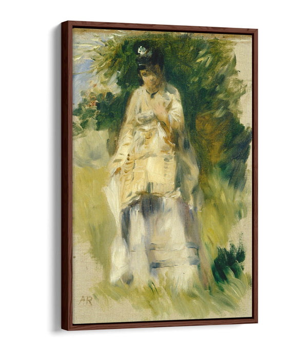 Float Effect Canvas Art – Renoir Woman Standing by Tree | Ready to Hang Premium Print