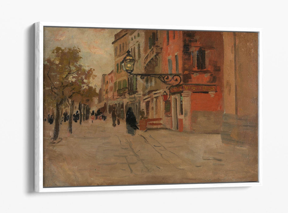 FRITS THAULOW, STREET IN VENICE -FLOAT EFFECT CANVAS WALL ART PIC PRINT