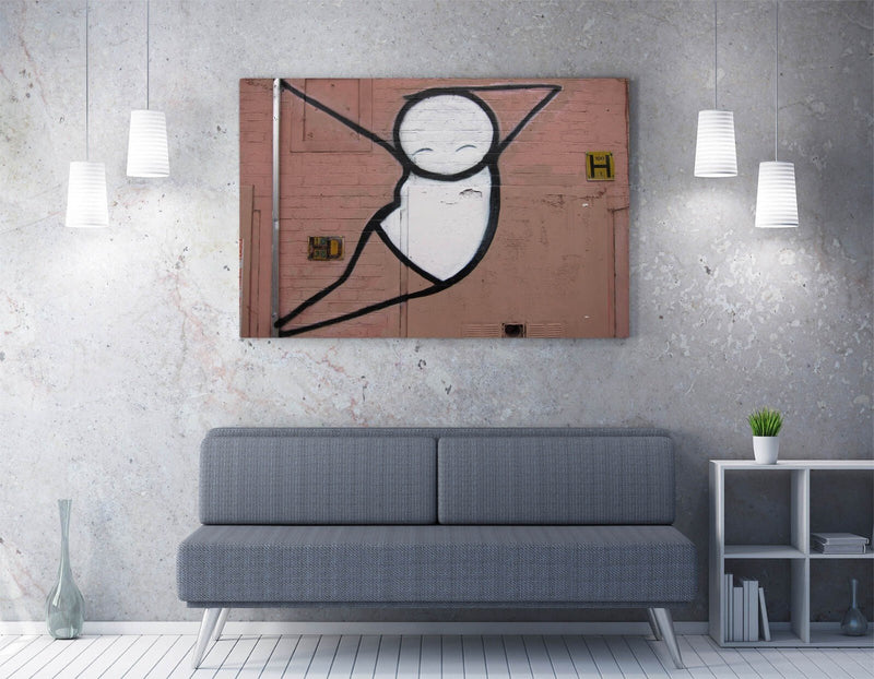 Pole Dancer Canvas - Handmade Urban Art Canvas Wall Decor with Vibrant Colors