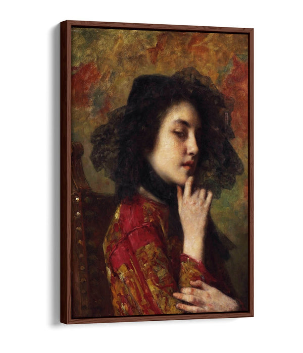 Float Effect Canvas Art | Georgian Princess Portrait On 30mm Deep Frame, Handmade