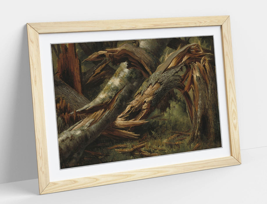 Framed Wall Art - Alexandre Calame Fallen Tree Painting | Handmade UK Frame