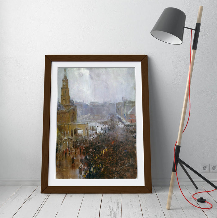 Framed Wall Art Featuring Arthur Streeton Fireman's Funeral Print - UK Made