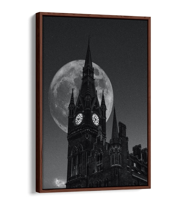 London Canvas Wall Art – Westminster Abbey Full Moon Float Effect Print