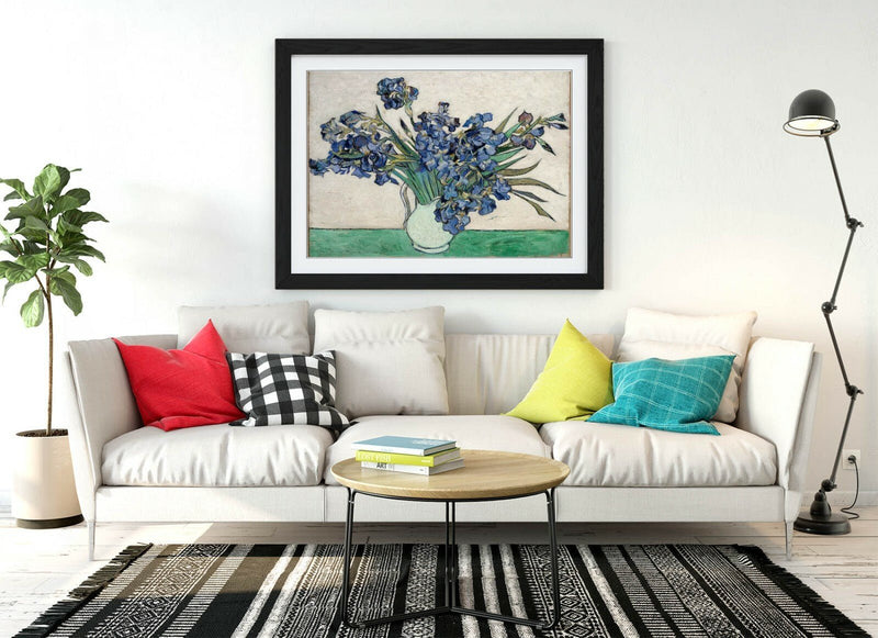 Van Gogh Irises Print – Framed Wall Art With Woodgrain Frame Finish & Archival Ink