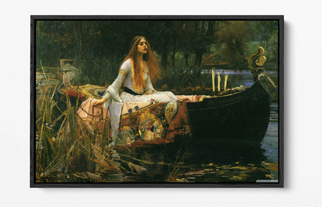 JOHN W WATERHOUSE, THE LADY OF SHALOTT -FLOAT EFFECT CANVAS WALL ART PIC PRINT