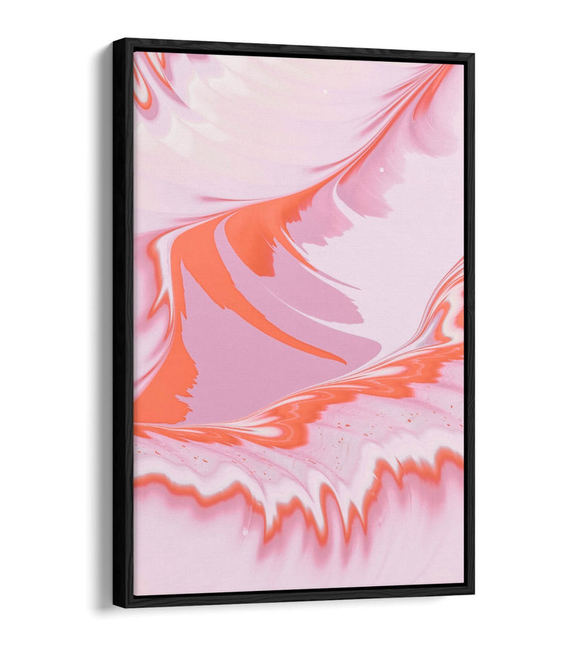 Float Effect Canvas Art – Pastel Pink Orange Wavy Abstract Wall Decor Print