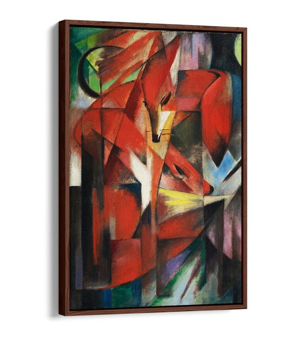 Canvas Wall Art – Franz Marc The Foxes Float Effect Print on Blue Navy Canvas