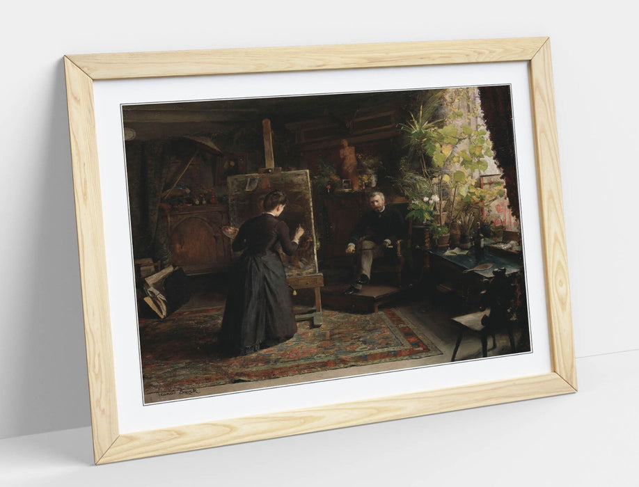Framed Art Poster – Bertha Wegmann Portrait Painting Print | Handmade Wall Art