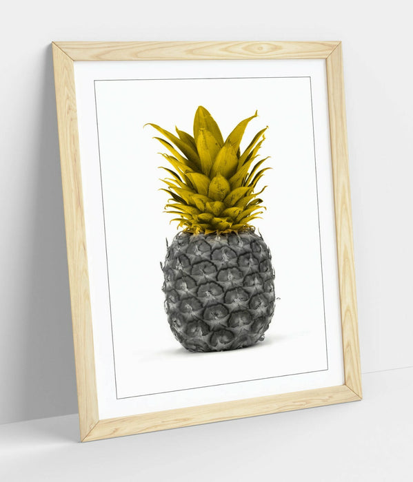 Mustard Pineapple Poster - Framed Wall Art Print Home Decor