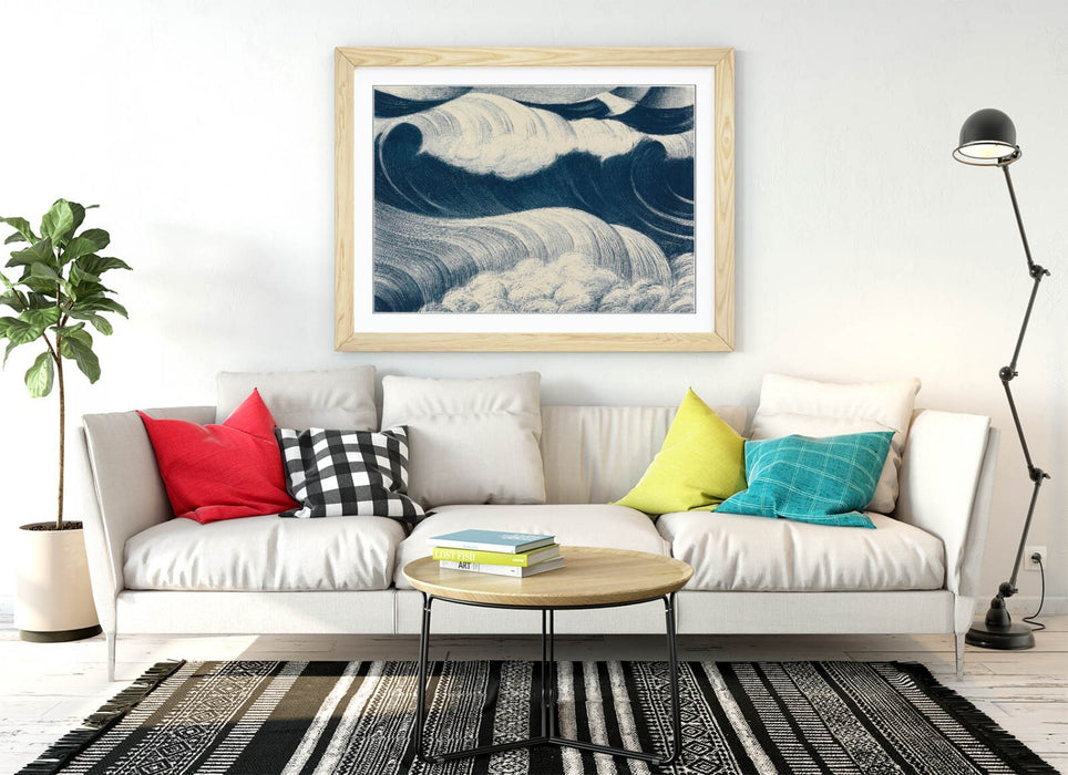 Framed Wall Art - Handmade Bedroom Decor Print on Matte Paper with Natural Wood Frame